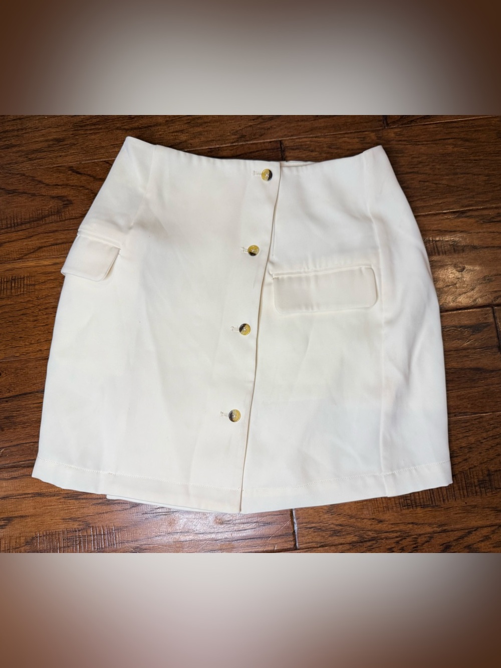 Lovers + Friends White Button Front Lined Mini Skirt Size S NWOT - Picture 11 of 11